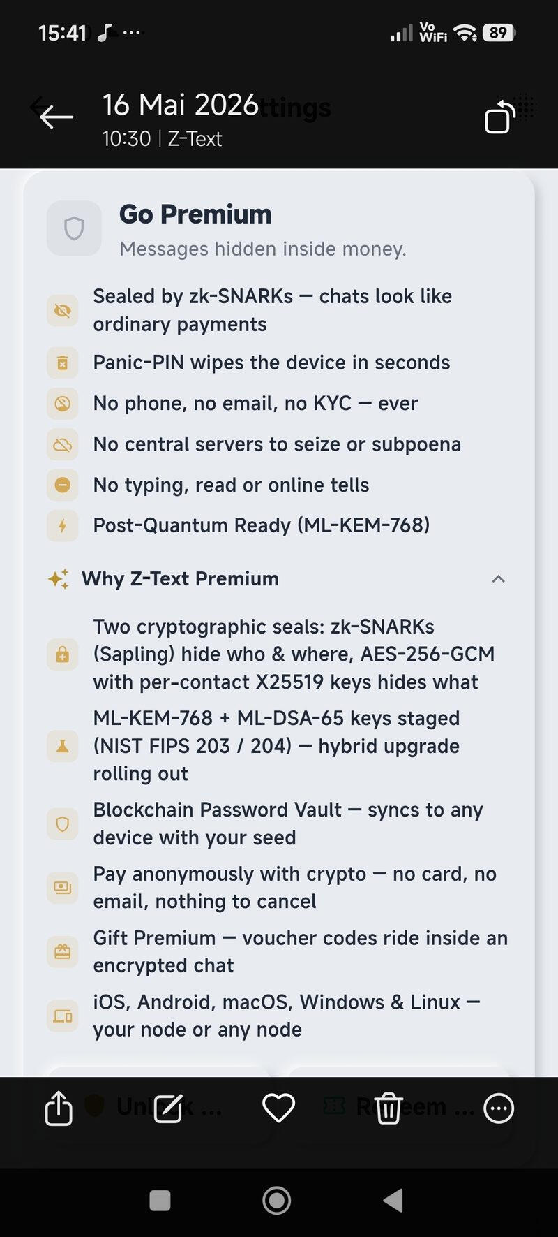 z-text messenger privacy